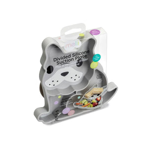 Melii Divided Silicone Suction Plate Grey Bulldog