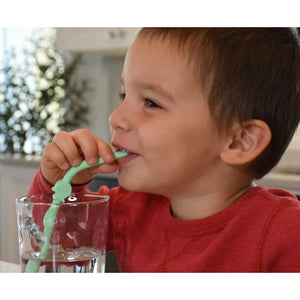 Melii Silicone Straws with Animals clip Design & Cleaning Brush 6 pcs