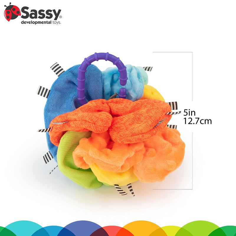 Sassy Crinkle Ball for Babies, Durable Non-Toxic Sensory Toy, Soft Textured Fabric