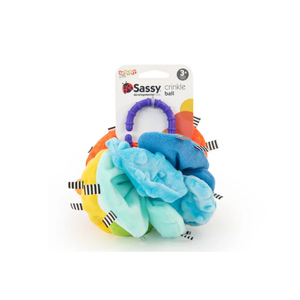 Sassy Crinkle Ball for Babies, Durable Non-Toxic Sensory Toy, Soft Textured Fabric