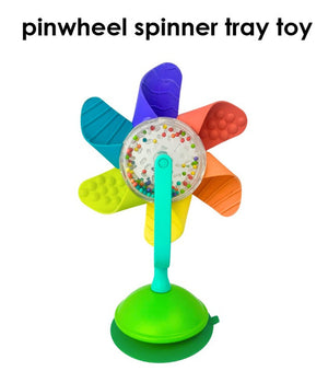 Sassy Pinwheel Spinner Tray Toy - High Chair Suction Cup Educational Toy