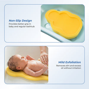 BabyJem Baby Bath Sponge, 0+ Months, Yellow