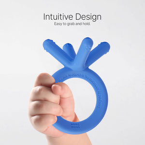 Comotomo - Silicone Baby Teether - Blue 3 Months +