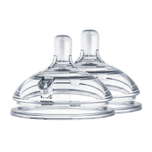 Comotomo - Natural Teat Silicone Nipples (Fast Flow) - Transparent 2 Pcs