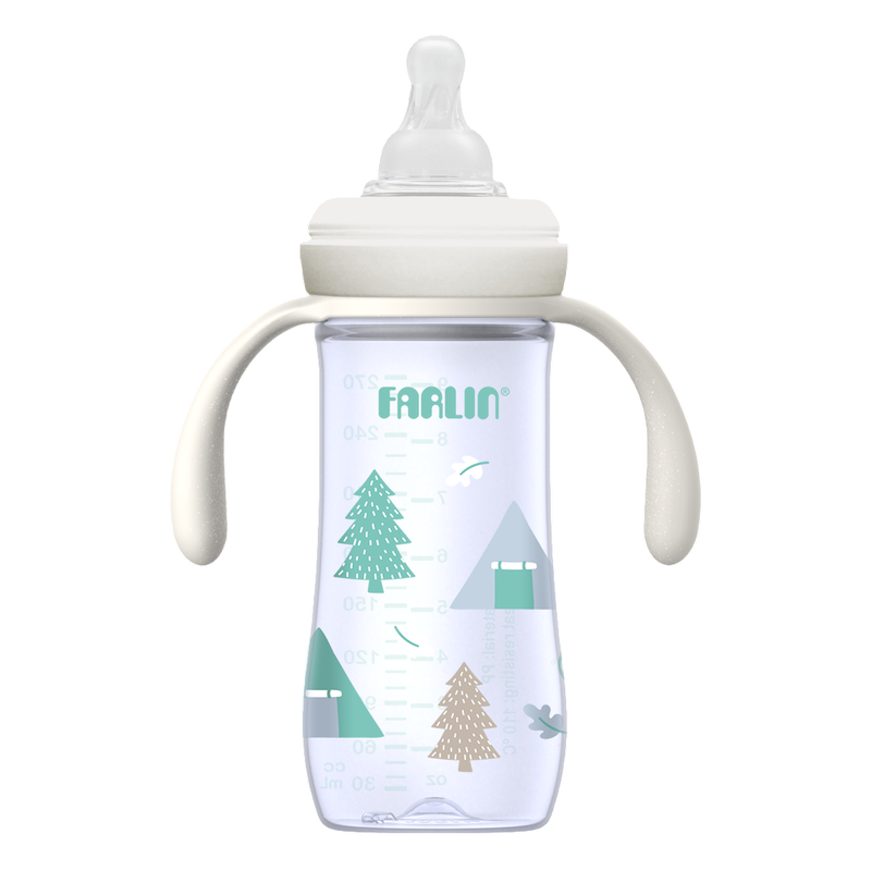 فارلين Grow مع Color PP Wideneck رضاعة أطفال W/Handle, +6m, 270ml, أخضر من الجانب