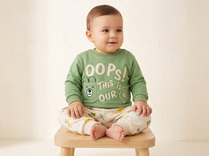 Jep Mood Oops Bear Pocket Sweatshirt & Jogger Set (2733)