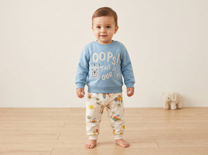 Jep Mood Oops Bear Pocket Sweatshirt & Jogger Set (2733)