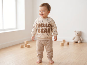 Jep Mood Hello Bear Sweatshirt & Jogger Set (2742)
