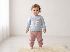 Jep Mood Heart Print Sweatshirt & Jogger Set (2706)