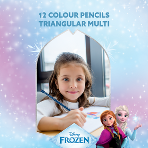 Frozen 12 Colour Pencils Triangular Multi - Image 4