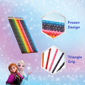 Frozen 12 Colour Pencils Triangular Multi - Image 5