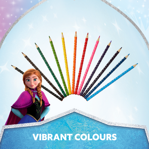 Frozen 12 Colour Pencils Triangular Multi - Image 7