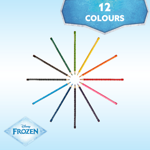 Frozen 12 Colour Pencils Triangular Multi - Image 8
