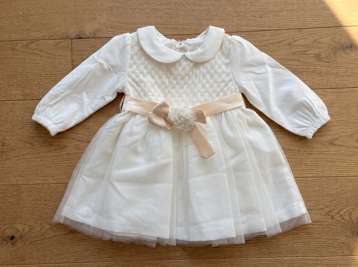 للأطفال بناتي Party فستان - Net Cotton Fabric (Age 1-5 Years) من الجانب | Baby Girl Party Dress - Net Cotton Fabric (Age 1-5 Years) side view