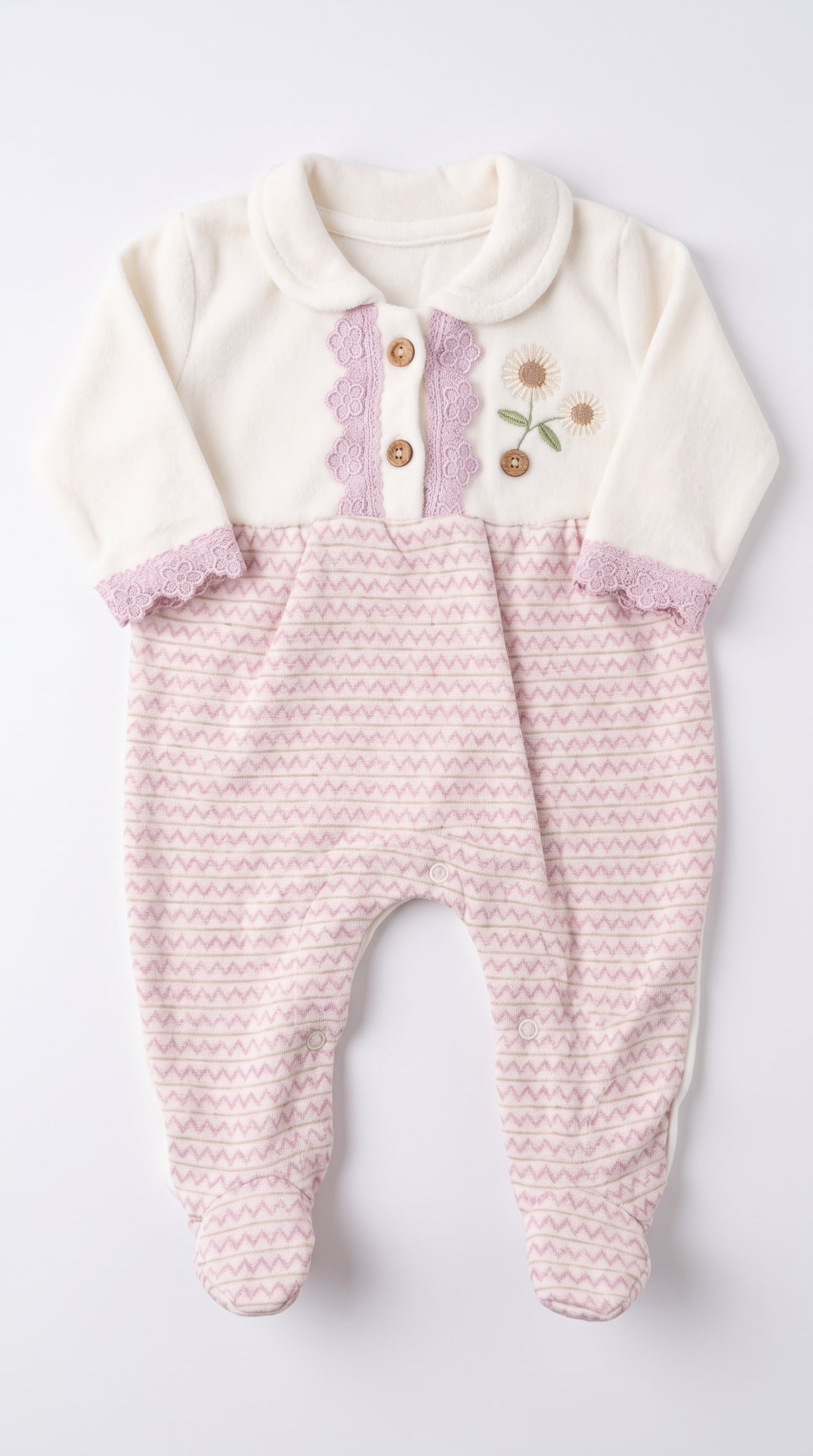 Nehad Baby Embroidered Collar Winter Romper (10964)