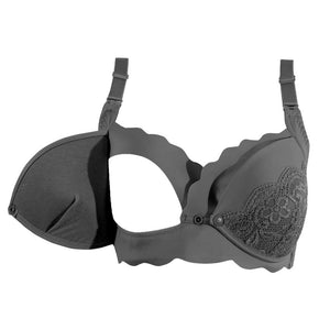 Okus - Elegant Seamless Maternity & Nursing Bra - Black - Small