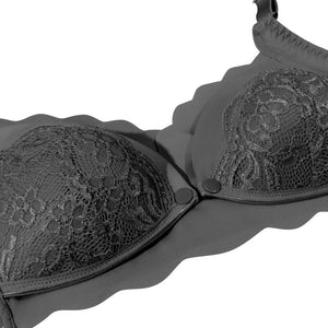 Okus - Elegant Seamless Maternity & Nursing Bra - Black - Small