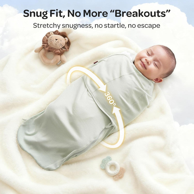 Momcozy Swaddles for Newborns, Quiet Fastener Swaddle Suitable for Infant 0-3 Months, 2-Pack, Green & Blue - Image 2