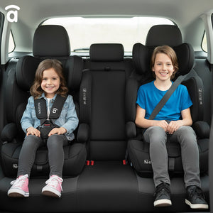Asalvo Route Fix Convertible Car Seat, Group 1/2/3 (9-36kg), Isofix + Top Tether, Grey