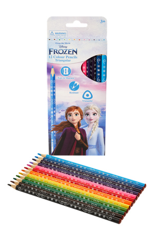 Frozen 12 Colour Pencils Triangular Multi - Image 10