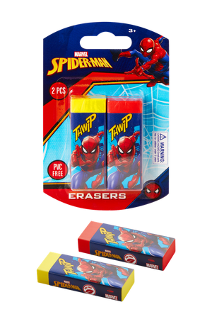 Spiderman 2 Pastel Primary Erasers. Multi