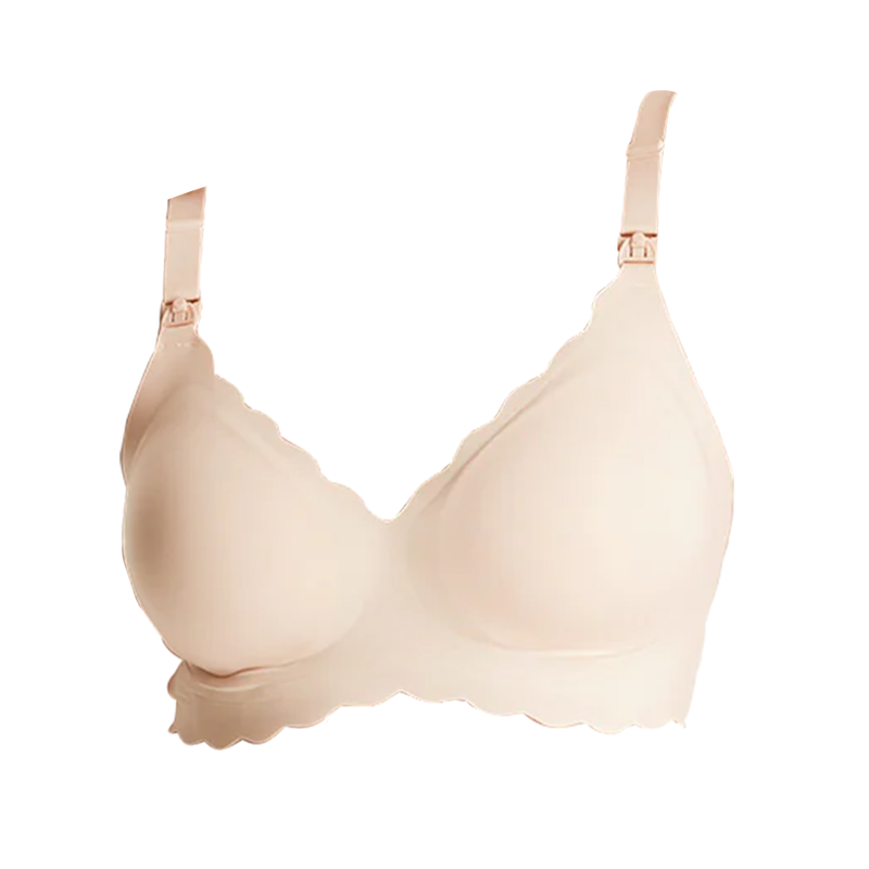 Momcozy Jelly Strip - Seamless Floral Push Up Nursing Bra - YN46 - Cream XL - Image 2