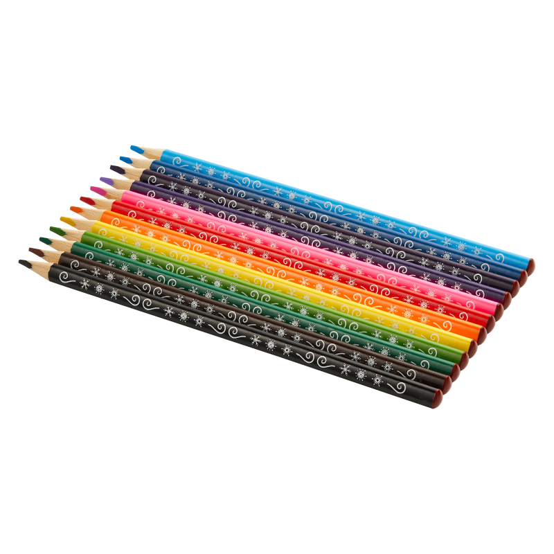 Frozen 12 Colour Pencils Triangular Multi - Image 2