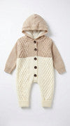 Hooded Knit Fur-Lined Baby Romper (K18)