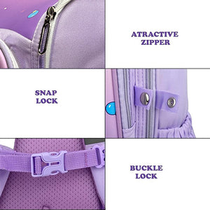 Cocobee - Cute Unicorn Printed Backpack, 15 Inches, Adjustable Straps – Purple