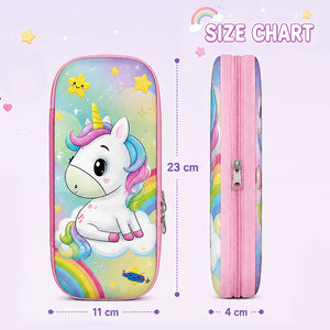 Cocobee Unicorn Star Pencil Case With Internal Mesh Pocket, Sturdy Build, Zipper Closure – Girls, 3+ Years, Multicolor