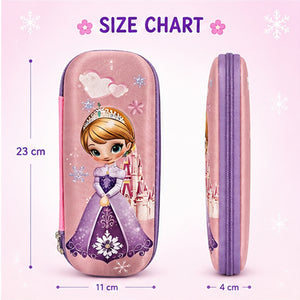 Cocobee Princess Pencil Case With Internal Mesh Pocket, Sturdy Build, Zipper Closure – Girls, 3+ Years, Multicolor