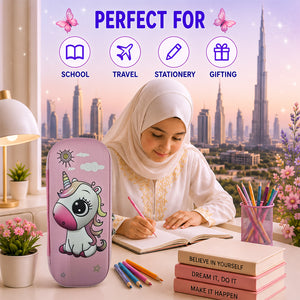 Cocobee Unicorn in the Sky Pencil Case With Internal Mesh Pocket, Sturdy Build, Zipper Closure – Girls, 3+ Years, Multicolor