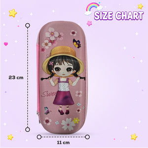 Cocobee Sweet Flora Pencil Case With Internal Mesh Pocket, Sturdy Build, Zipper Closure – Girls, 3+ Years, Multicolor