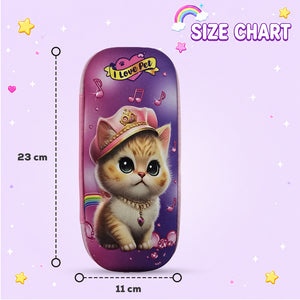 Cocobee Cat Cop Pencil Case With Internal Mesh Pocket, Sturdy Build, Zipper Closure – Girls, 3+ Years, Multicolor