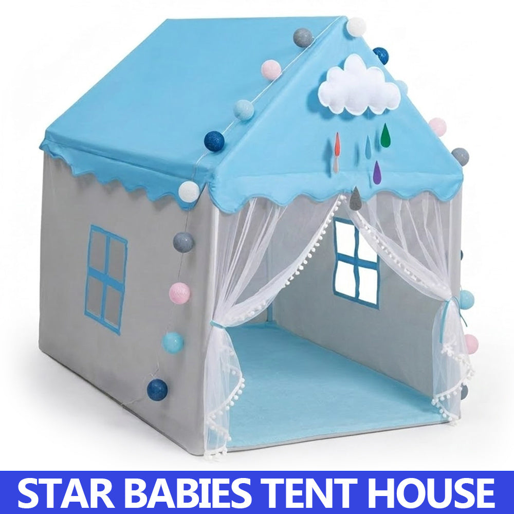 Star Babies Kids Play Tents for Toddlers Kids Tents Indoor Playhouse - Princess Tent for Girls Toy House Gift - Blue