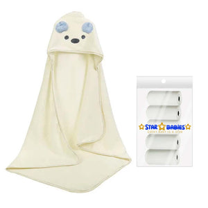 Star Babies - Scented Bag 5pcs With Microfiber Hooded Towel - White