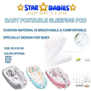 Star Babies Baby Sleeping Pod & Bed With Baby Mosquito 2-Pc Set - Grey