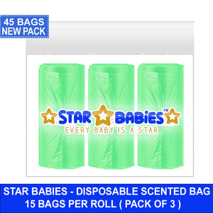Star Babies - Scented Bags - Light Green - Pack of 3 - 45 Pcs