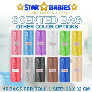 Star Babies - Scented Bags - Light Green - Pack of 3 - 45 Pcs