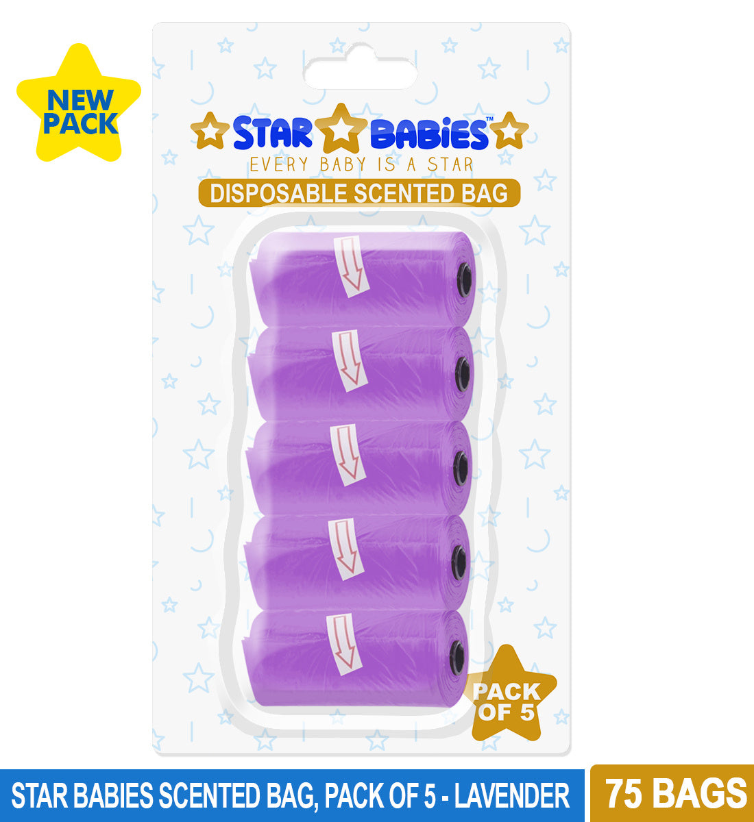 Star Babies - Scented Bag Blister - Pack of 5/75 Bags - Lavender