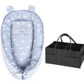 Star Babies Baby Bed Sleeping Pod - Blue with Caddy Diaper Organizer - Black