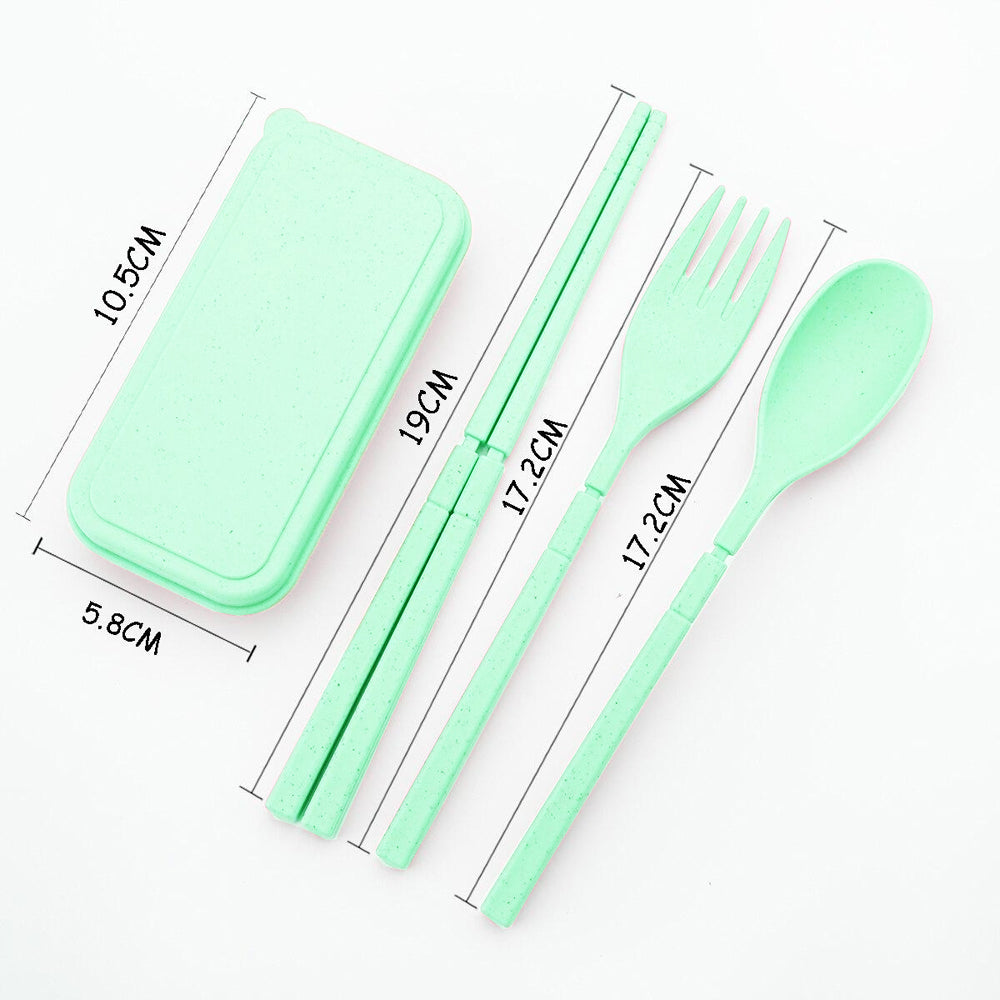 Star Babies Insulated Mini Lunch Bag with Foldable Fork- Spoon Set Blac & green