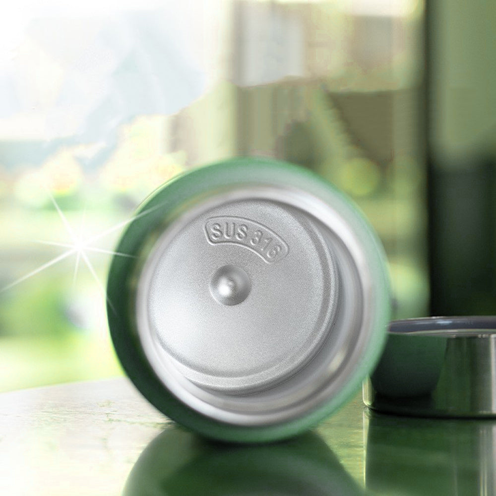 Star Babies Portable 230ml Double Wall Stainless Steel mini Vacuum Flask/ Cute Thermos Cup for Coffee Tea Water light green.