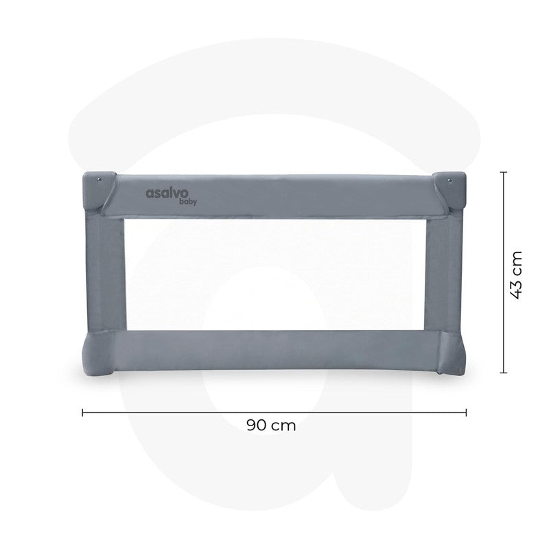 Asalvo Safety Bed Rail for Children 90 cm. Grey – Folding with Adjustable Straps