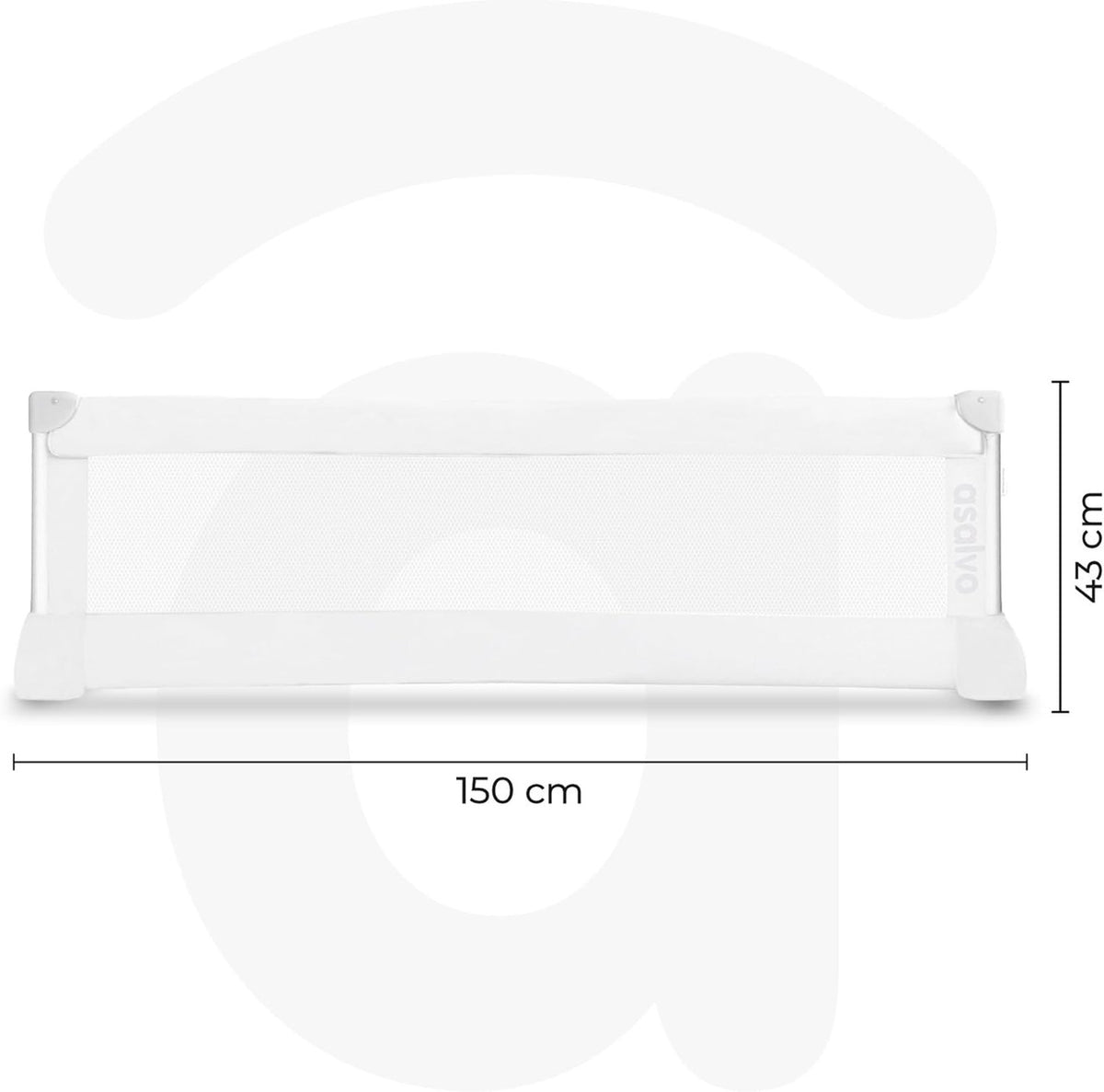 Asalvo Bed Rail 150cm White - 18m+