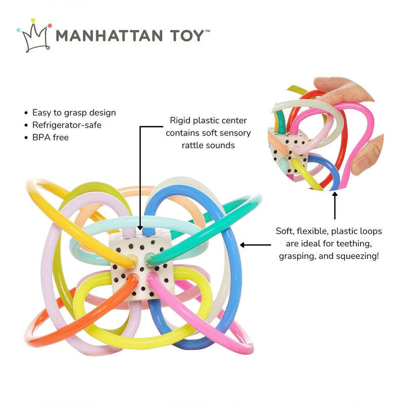Manhattan Toy Winkel Colorpop Rattle & Sensory Teether Toy - 0 month