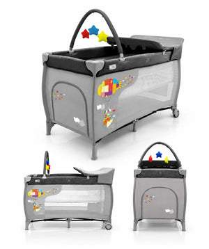 Asalvo Zeppelin 3-in-1 Complete Travel Crib Plus, Cradle, Playard & Changing Table - 0-months to 15 kg.
