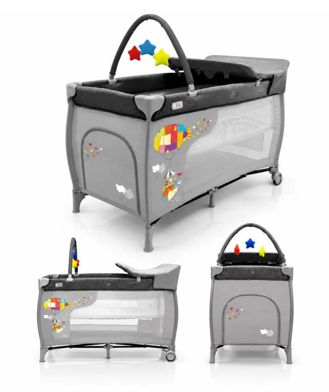 Asalvo Zeppelin 3-in-1 Complete Travel Crib Plus, Cradle, Playard & Changing Table - 0-months to 15 kg.