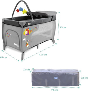 Asalvo Zeppelin 3-in-1 Complete Travel Crib Plus, Cradle, Playard & Changing Table - 0-months to 15 kg.