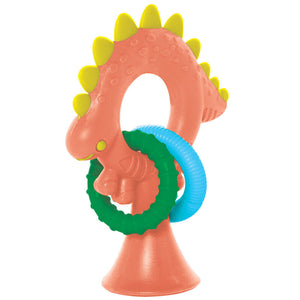 Manhattan Toys Stick-A-Saurus Silicone Teether & Rattle Assorted - 0m+